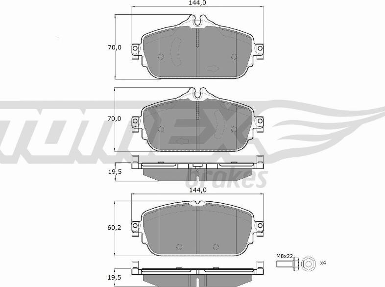 TOMEX brakes TX 18-74 - Bremžu uzliku kompl., Disku bremzes autodraugiem.lv