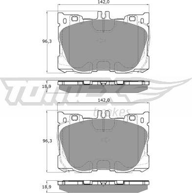 TOMEX brakes TX 18-75 - Bremžu uzliku kompl., Disku bremzes autodraugiem.lv