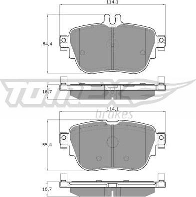 TOMEX brakes TX 18-76 - Bremžu uzliku kompl., Disku bremzes autodraugiem.lv