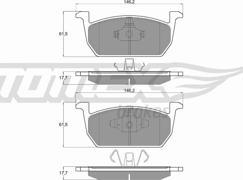 TOMEX brakes TX 18-73 - Bremžu uzliku kompl., Disku bremzes autodraugiem.lv