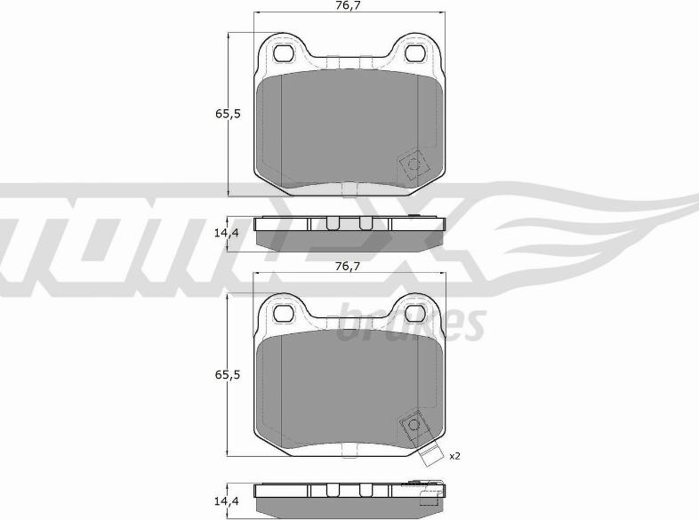 TOMEX brakes TX 18-72 - Bremžu uzliku kompl., Disku bremzes autodraugiem.lv