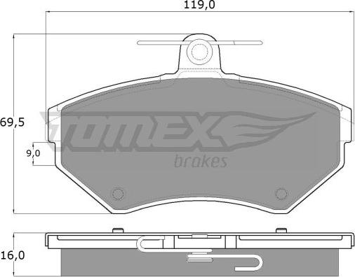 TOMEX brakes TX 13-94 - Bremžu uzliku kompl., Disku bremzes autodraugiem.lv