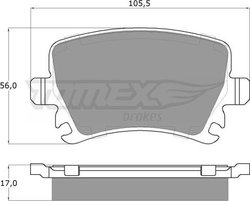 TOMEX brakes TX 13-95 - Bremžu uzliku kompl., Disku bremzes autodraugiem.lv