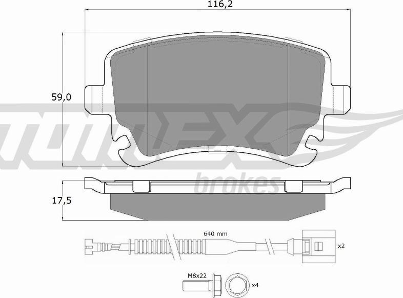 TOMEX brakes TX 13-962 - Bremžu uzliku kompl., Disku bremzes autodraugiem.lv