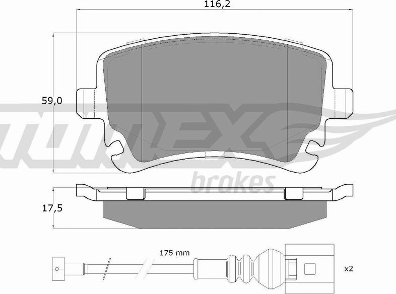 TOMEX brakes TX 13-96 - Bremžu uzliku kompl., Disku bremzes autodraugiem.lv