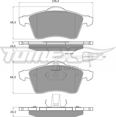 TOMEX brakes TX 13-911 - Bremžu uzliku kompl., Disku bremzes autodraugiem.lv