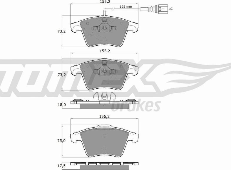 TOMEX brakes TX 13-931 - Bremžu uzliku kompl., Disku bremzes autodraugiem.lv