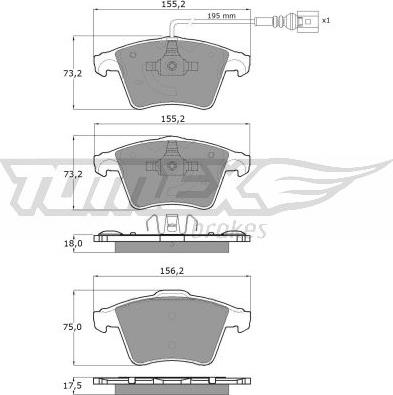 TOMEX brakes TX 13-931 - Bremžu uzliku kompl., Disku bremzes autodraugiem.lv