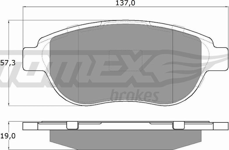 TOMEX brakes TX 13-42 - Bremžu uzliku kompl., Disku bremzes autodraugiem.lv