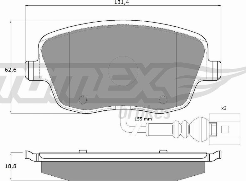 TOMEX brakes TX 13-591 - Bremžu uzliku kompl., Disku bremzes autodraugiem.lv