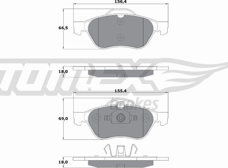 TOMEX brakes TX 13-51 - Bremžu uzliku kompl., Disku bremzes autodraugiem.lv