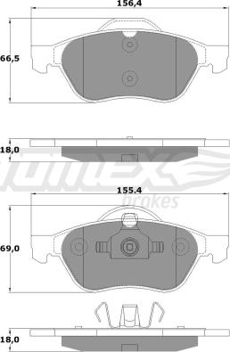 TOMEX brakes TX 13-51 - Bremžu uzliku kompl., Disku bremzes autodraugiem.lv