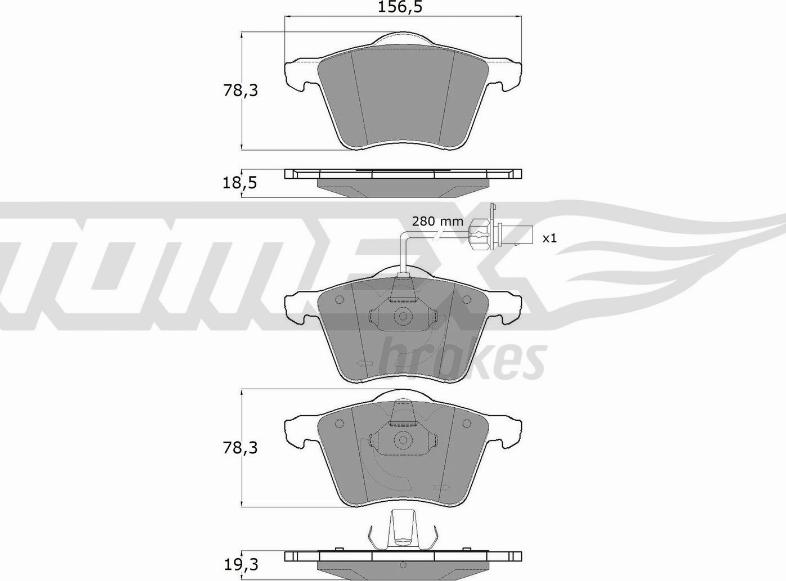 TOMEX brakes TX 13-58 - Bremžu uzliku kompl., Disku bremzes autodraugiem.lv