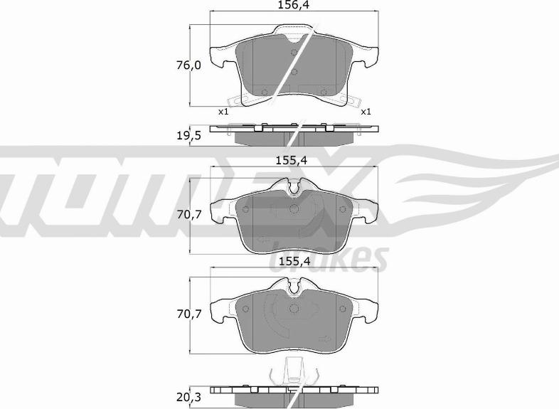 TOMEX brakes TX 13-00 - Bremžu uzliku kompl., Disku bremzes autodraugiem.lv