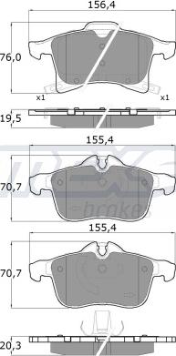 TOMEX brakes TX 13-00 - Bremžu uzliku kompl., Disku bremzes autodraugiem.lv