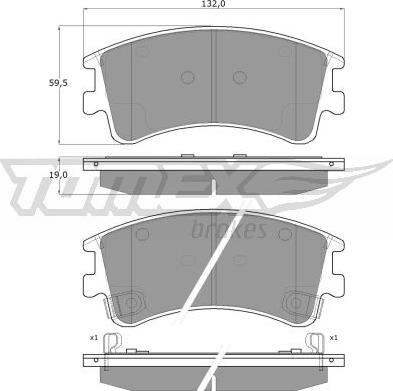 TOMEX brakes TX 13-03 - Bremžu uzliku kompl., Disku bremzes autodraugiem.lv