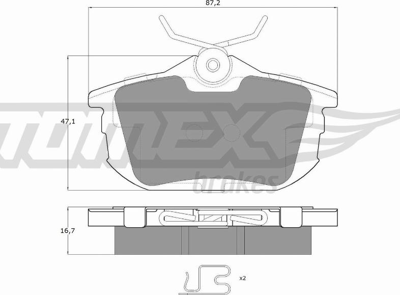 TOMEX brakes TX 13-07 - Bremžu uzliku kompl., Disku bremzes autodraugiem.lv