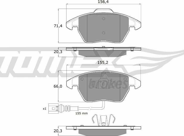 TOMEX brakes TX 13-11 - Bremžu uzliku kompl., Disku bremzes autodraugiem.lv