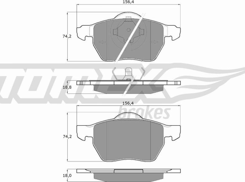 TOMEX brakes TX 13-131 - Bremžu uzliku kompl., Disku bremzes autodraugiem.lv