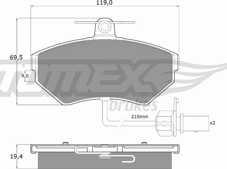 TOMEX brakes TX 13-121 - Bremžu uzliku kompl., Disku bremzes autodraugiem.lv
