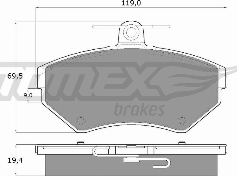 TOMEX brakes TX 13-12 - Bremžu uzliku kompl., Disku bremzes autodraugiem.lv