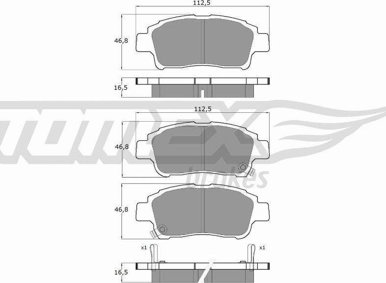 TOMEX brakes TX 13-87 - Bremžu uzliku kompl., Disku bremzes autodraugiem.lv