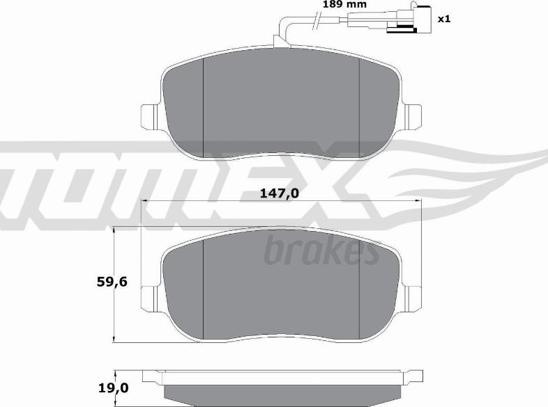TOMEX brakes TX 13-341 - Bremžu uzliku kompl., Disku bremzes autodraugiem.lv