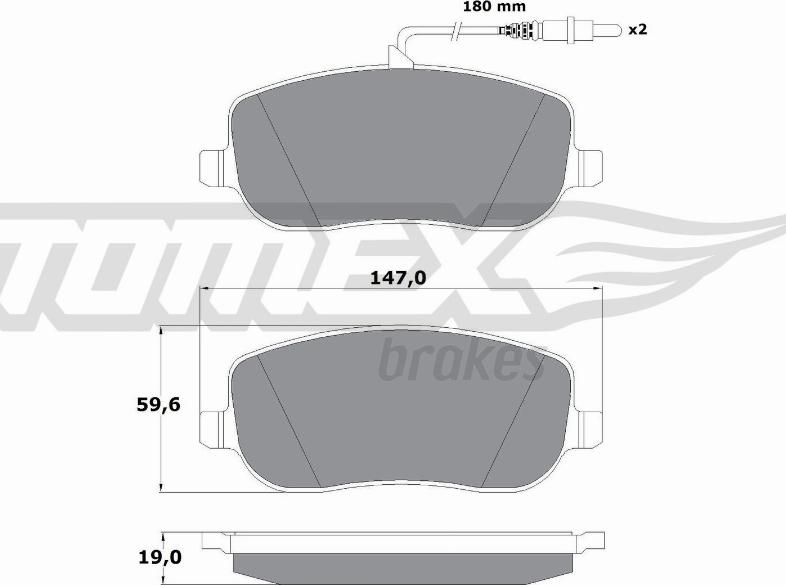 TOMEX brakes TX 13-34 - Bremžu uzliku kompl., Disku bremzes autodraugiem.lv