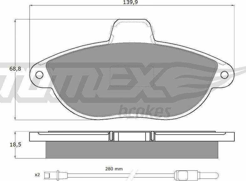 TOMEX brakes TX 13-35 - Bremžu uzliku kompl., Disku bremzes autodraugiem.lv