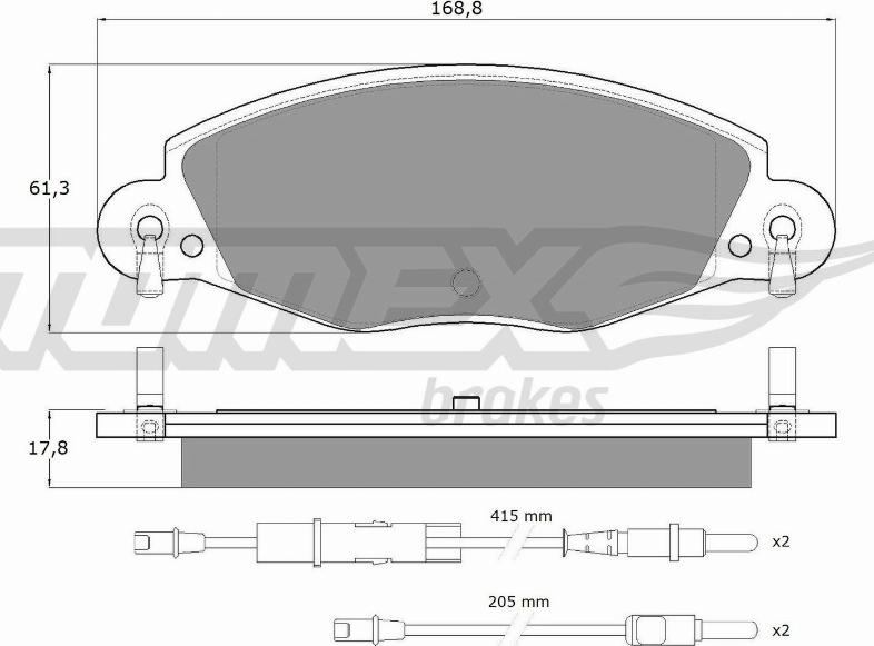 TOMEX brakes TX 13-32 - Bremžu uzliku kompl., Disku bremzes autodraugiem.lv