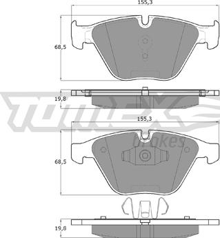 TOMEX brakes TX 13-251 - Bremžu uzliku kompl., Disku bremzes autodraugiem.lv