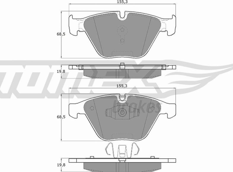 TOMEX brakes TX 13-251 - Bremžu uzliku kompl., Disku bremzes autodraugiem.lv