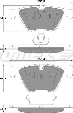 TOMEX brakes TX 13-25 - Bremžu uzliku kompl., Disku bremzes autodraugiem.lv