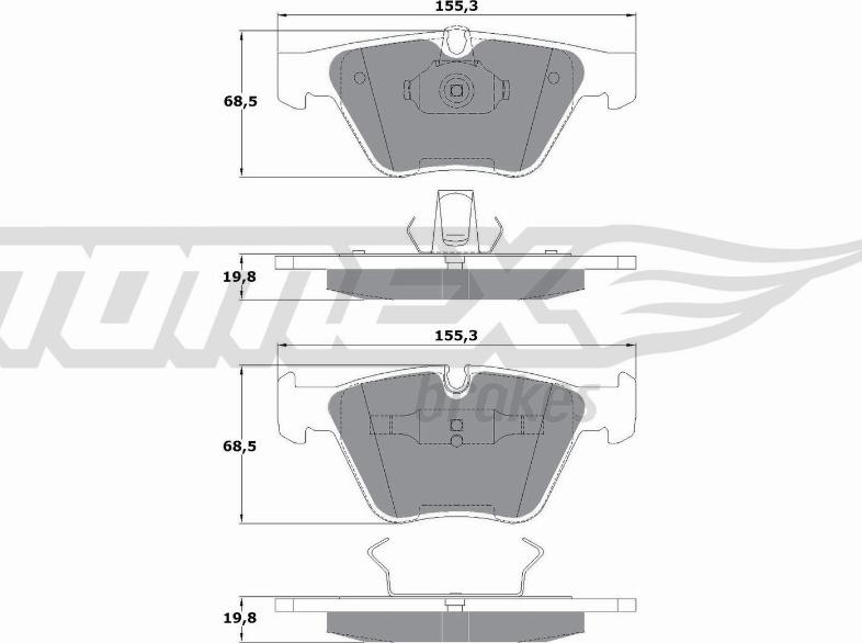 TOMEX brakes TX 13-25 - Bremžu uzliku kompl., Disku bremzes autodraugiem.lv