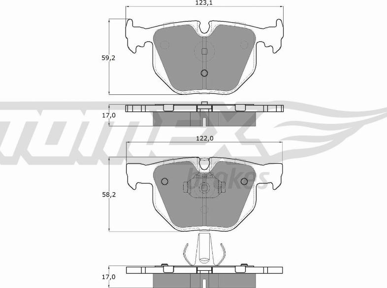 TOMEX brakes TX 13-26 - Bremžu uzliku kompl., Disku bremzes autodraugiem.lv