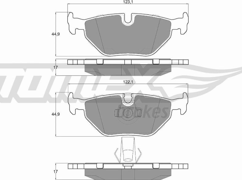 TOMEX brakes TX 13-21 - Bremžu uzliku kompl., Disku bremzes autodraugiem.lv