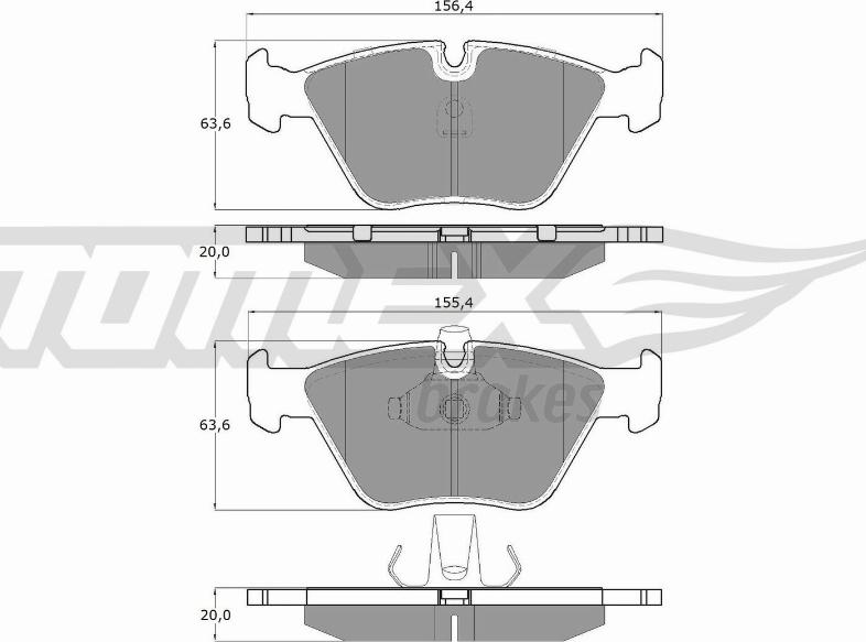 TOMEX brakes TX 13-22 - Bremžu uzliku kompl., Disku bremzes autodraugiem.lv