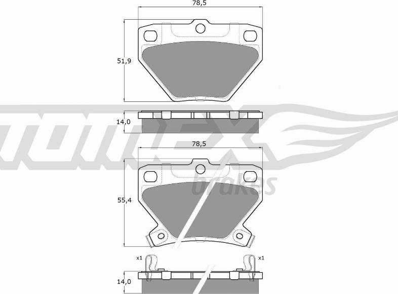 TOMEX brakes TX 13-77 - Bremžu uzliku kompl., Disku bremzes autodraugiem.lv