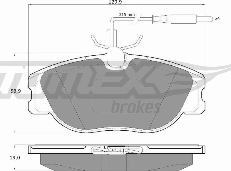 TOMEX brakes TX 12-442 - Bremžu uzliku kompl., Disku bremzes autodraugiem.lv