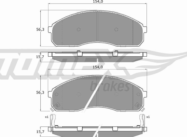 TOMEX brakes TX 12-42 - Bremžu uzliku kompl., Disku bremzes autodraugiem.lv