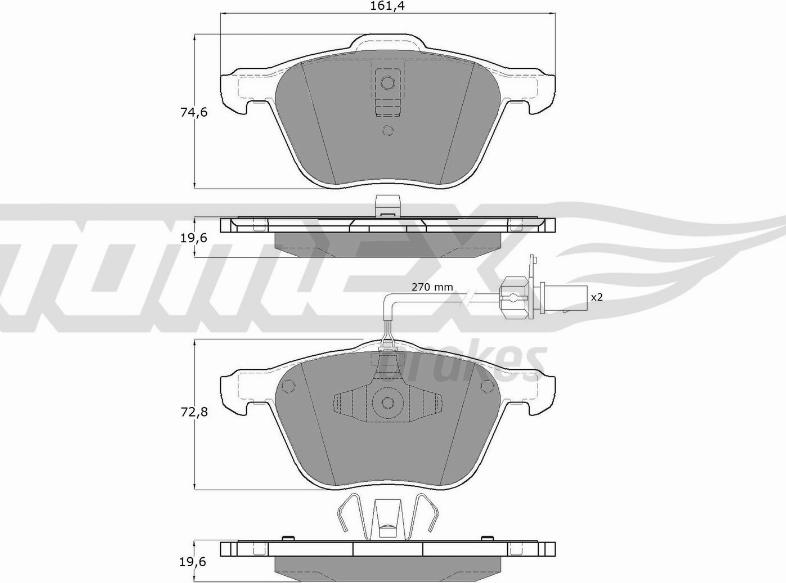 TOMEX brakes TX 12-56 - Bremžu uzliku kompl., Disku bremzes autodraugiem.lv