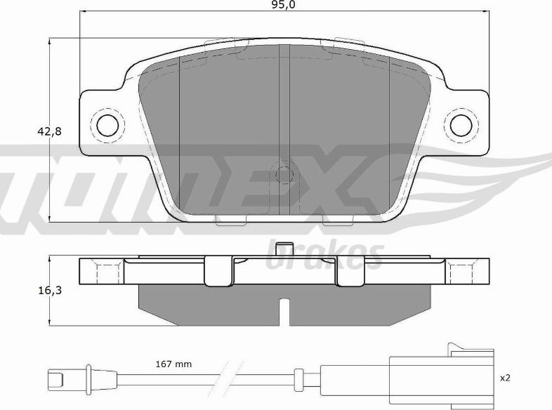 TOMEX brakes TX 12-511 - Bremžu uzliku kompl., Disku bremzes autodraugiem.lv