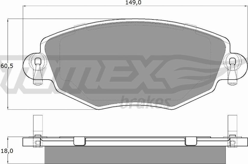 TOMEX brakes TX 12-58 - Bremžu uzliku kompl., Disku bremzes autodraugiem.lv