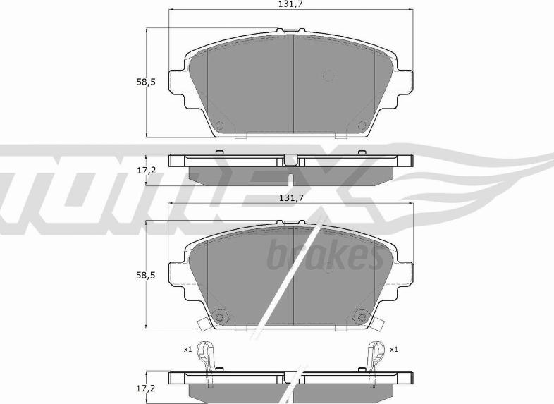 TOMEX brakes TX 12-63 - Bremžu uzliku kompl., Disku bremzes autodraugiem.lv