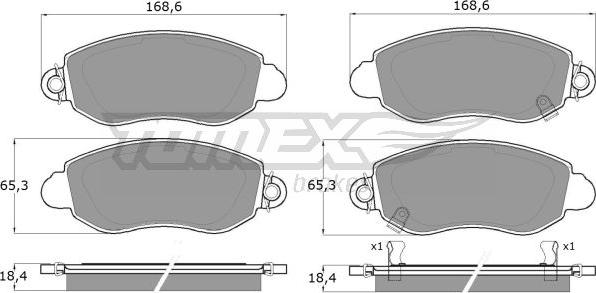 TOMEX brakes TX 12-62 - Bremžu uzliku kompl., Disku bremzes autodraugiem.lv