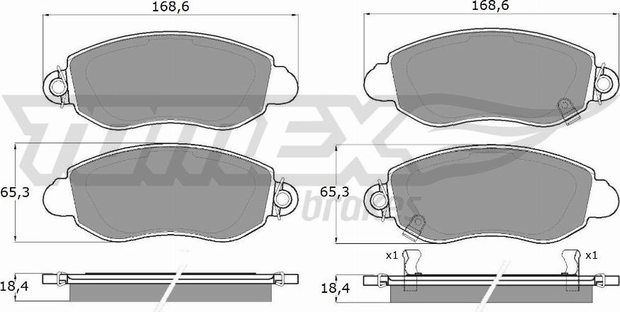 TOMEX brakes TX 12-62 - Bremžu uzliku kompl., Disku bremzes autodraugiem.lv