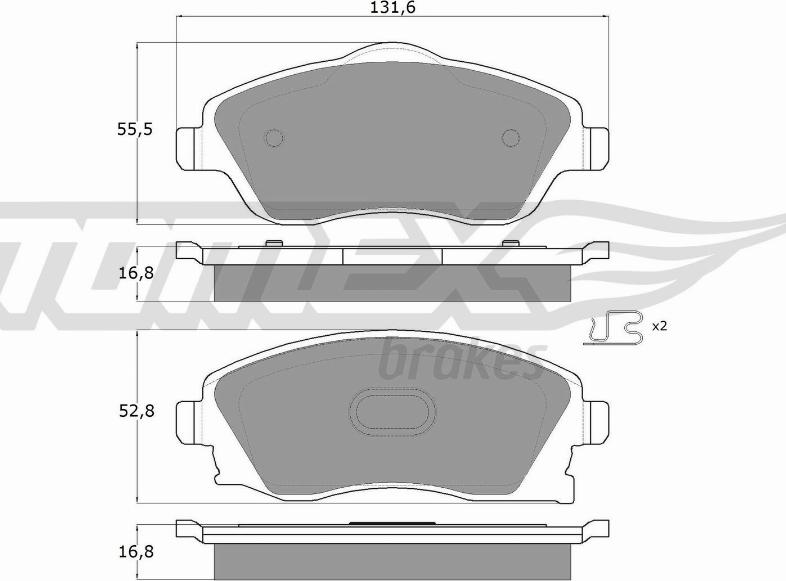 TOMEX brakes TX 12-19 - Bremžu uzliku kompl., Disku bremzes autodraugiem.lv