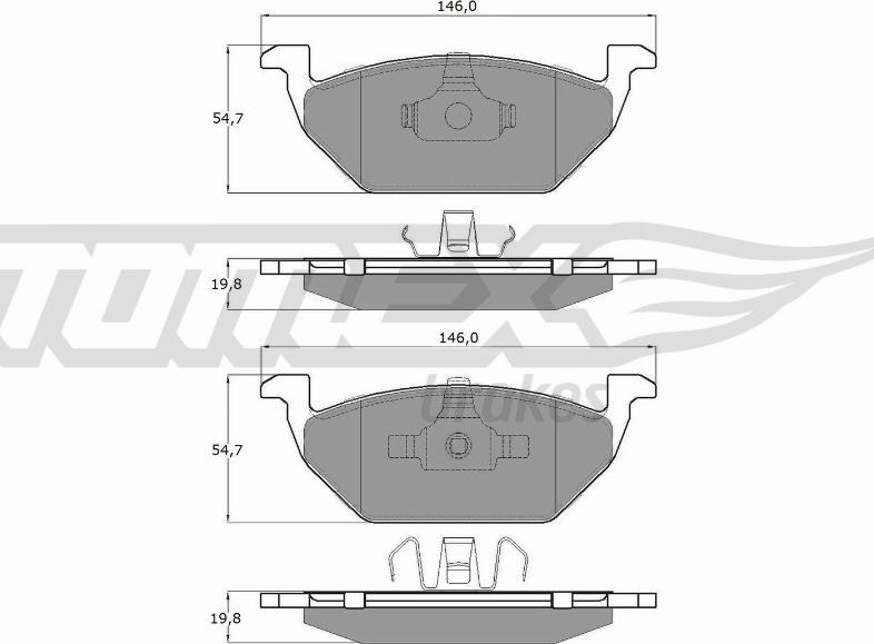 TOMEX brakes TX 12-10 - Bremžu uzliku kompl., Disku bremzes autodraugiem.lv