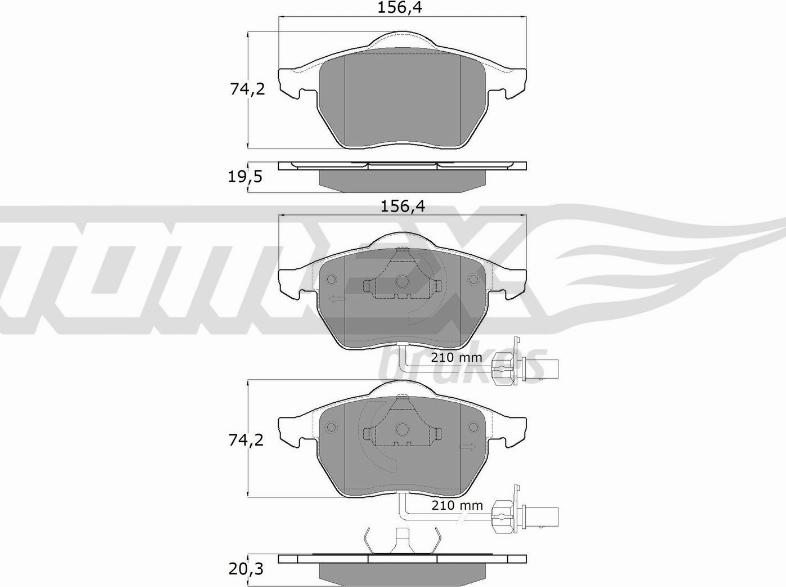 TOMEX brakes TX 12-13 - Bremžu uzliku kompl., Disku bremzes autodraugiem.lv