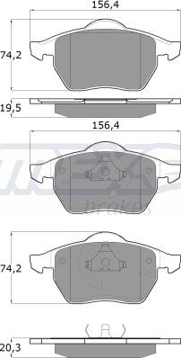 TOMEX brakes TX 12-12 - Bremžu uzliku kompl., Disku bremzes autodraugiem.lv